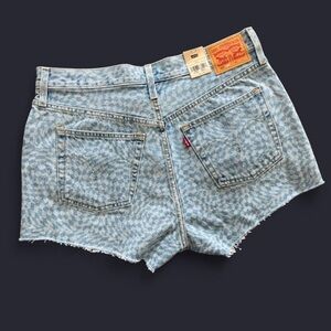 Levi's Light Blue Patterned Women's Jean Shorts